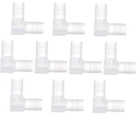 SOLUSTRE 10pcs L Shaped Plastic Hose Connector Sturdy Elbow Fitting for Garden and Aquarium 1/2 Inch Barbed Adapter for Flexible Tubing