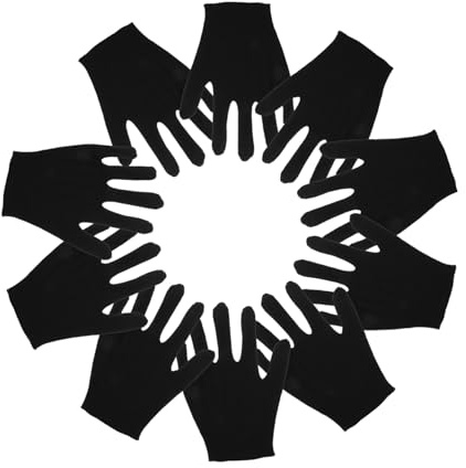 HORIALENCE 12 Guantes de Algodón Hidratantes para Trabajo y Protección para Jardinería Limpieza y Manualidades Color Negro Resistentes y Reutilizables