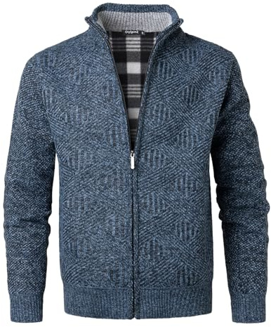 OlyljpinZ Cárdigan de Punto para Hombre Cálido Suéter Forro de Lana para Invierno Otoño Casuales Chaqueta Sólido de Mangas Largas Sudaderas Grueso con Cremallera Jersey Clásico Abrigo Rebecas Tops