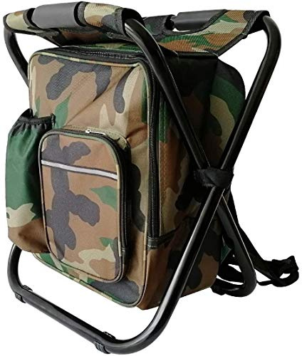 Glenmore Portable Camping Ryggsäck Stol, Multifunktionell Folding Fiske Ryggsäck Med Avföring Utrustning Utomhus Vattentät Ryggsäckstol for Camping/BBQ/Picnic/Resor/Jakt(Camouflage)