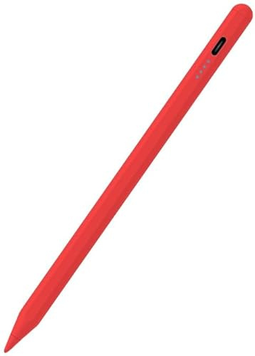 Universal Capacitive Stylus Pen for Samsung Galaxy Tab A7/A8/A9/A9 Plus/A11/iPad iPhone- Android/iOS/Windows Compatible Writing/Drawing Tool, Pressure Sensitivity, Replaceable Tips (Red)