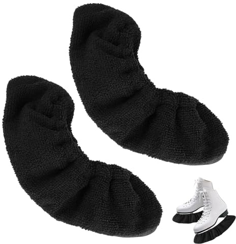 1 Par Fundas Suaves para Cuchillas de Patinaje Sobre Hielo, Protectores de Cuchillas para Patines de Hielo, Cubiertas de Hoja de Patinaje Sobre Hielos, Negro Funda Cuchilla Patines Hielos,para patinar