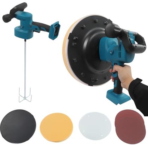 Elektrisk betongspade och mixer, sladdlös väggutjämningsmaskin med 6 hastigheter 80-200 varv/min elektrisk betongslipmaskin handhållen gipsmaskin med 4 typer slipskivor