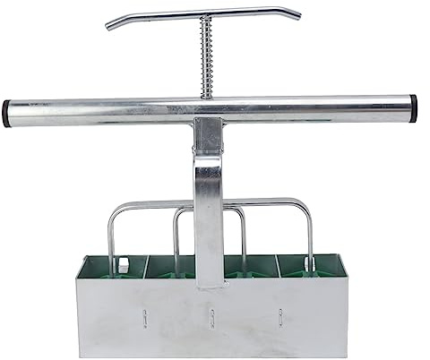 Bloqueador de Suelo 4 Celdas, Fabricante de Bloques de Tierra de Acero con Mango Extensible 29x5x25cm - Sin Daño en Trasplante, Rápido y Eficiente para Plántulas y Jardinería