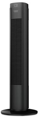 Taurus - Ventilador de torre New Babel Digital 50W | 4 velocidades | 3 modos Normal/Brisa/Noche | Timer 9h | Auto Off | Oscilante | Mando y asa de transporte | Pantalla táctil | Cable 150 cm | Gris