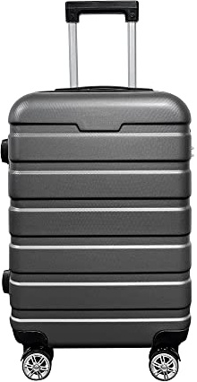Panana 20/24/28 Modern Design Hard Shell Cabin ABS Suitcase 4 Wheel Luggage Trolley Case Lightweight (Silver-Grey, 24 Medium)