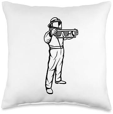 Beekeeper Sketch Apiarist Beekeeping Throw Pillow