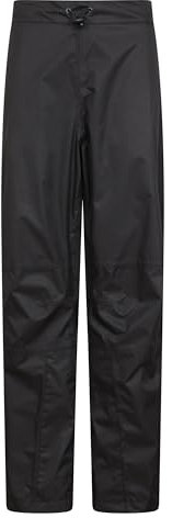 Mountain Warehouse Spray Womens Waterproof Over Trousers - IsoDry, Mesh Lined, Taped Seams, Rain Pants - Spring Summer, Travel, Festival, Cycling Black (Short) Women's Size 12
