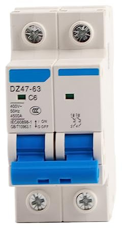 Disjoncteur Miniature, Disjoncteur Bipolaire Panneau 400VAC DZ47-63(6A), Disjoncteurs Miniatures (6A)