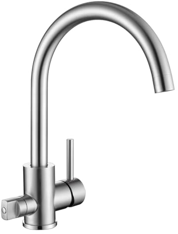 Tondiy Wasserhahn Küche für Geschirrspüler, Küchenarmatur mit 3/4 Zoll Anschlusss, Hochdruck Spültischarmatur Küchen Mischbatterie mit 360° drehbar Auslauf, Matt