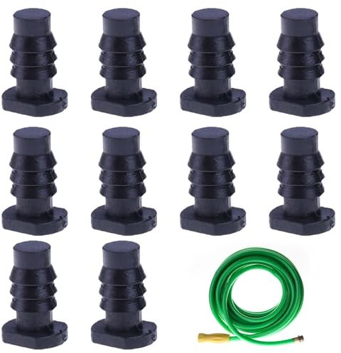 Tapones de manguera de jardín - Kit de 10 tapones de 8 mm para riego por goteo, tapones de tubería de agua para césped, accesorios de cierre de manguera | obturadores de extremo