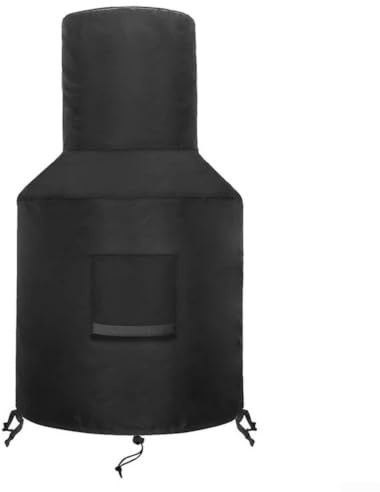 Copertura impermeabile per camino 420d per patio esterno, resistente antivento, protezione antincendio con coulisse, nero, 30,5 x 61 x 121 cm