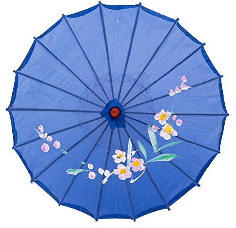 THY COLLECTIBLES 33 Japanese Chinese Umbrella Parasol For Wedding Parties, Photography, Costumes, Cosplay, Decoration And Other Events (Blue)