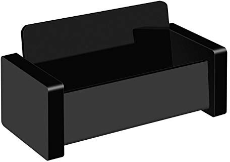 Wedo 634401 Visitenkartenhalter Black Office Acrylglas, für Karten bis 9 cm Breite Gummifüße, 10, 9 x 5 9 cm, im Geschenkkarton, Schwarz