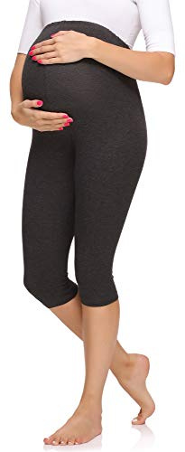 Merry Style Leggings Premaman 3/4 Donna MS10-298 (Melange Scuro, S)