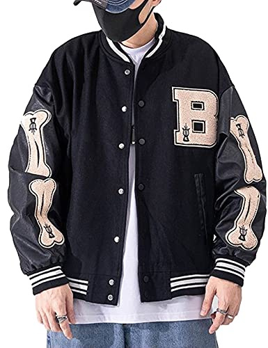 Moshtashio Chaqueta de Béisbol Universitaria Deportiva para Hombre y Mujer - College Jacket Clásico Oversized