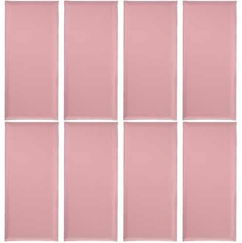 Warmhm Lot de 8 panneaux muraux anti-collision 3D autocollants pour décoration de chambre d'enfant - Tapis en mousse anti-collision pour salle de jeux (rose, 20 x 50 cm)