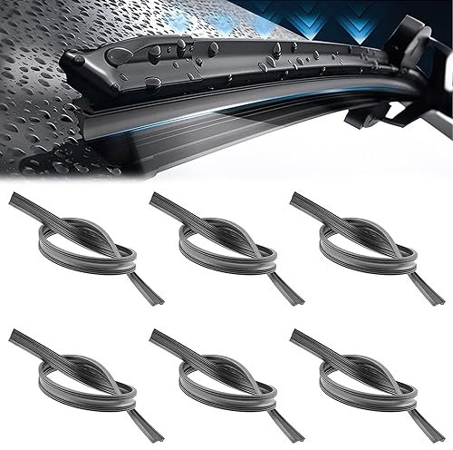 MisFun 6 Stück Scheibenwischer Gummi, Wischergummi 800mm, Scheibenwischergummi Ersatz, Ersatzgummi Universell Wischergummi Zuschneidbare, Ohne Knochen Scheibenwischer für Auto Bus Lkw