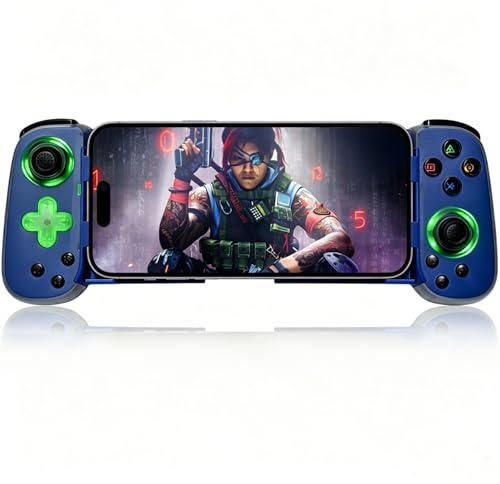 arVin Mobile Gaming Controller for iPhone, Android with Phone CASE Support & Green Light, Wireless Gamepad for iPhone/iPad/Samsung/Tablet/Switch/PS4/PC-Play Xbox Cloud Gaming/PS Remote Play/Steam Link