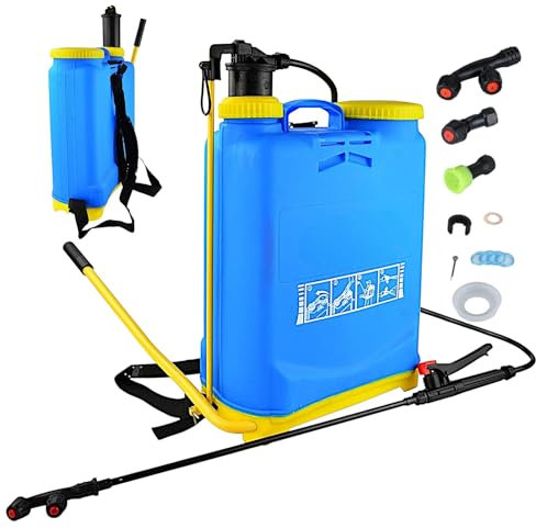 Pompa irroratrice Nebulizzatore a Spalla Manuale da 16 Litri Pompa a Pressione per disinfestazione Diserbo Erbacce in Giardini Orti e Campi