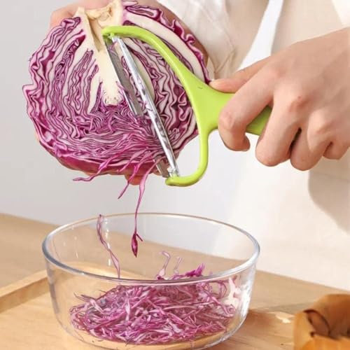 Green Cabbage Shredder,Vegetable Cutter Cabbage Slicer,Stainless Steel Fruit Vegetable Potato Peeler Cabbage Graters Kitchen Must Have for Home Restaurants Kitchen Utensils Gadgets (18 * 12cm)