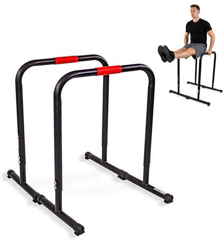 Mobiclinic®, Barres Parallèles Calistenia, Réglables, 2 Hauteurs 79-89 cm, Poignées Antidérapantes, Pieds en Caoutchouc, Acier Renforcé, Barres Dips, Pompes, Planche, Fonctionnel, Twins