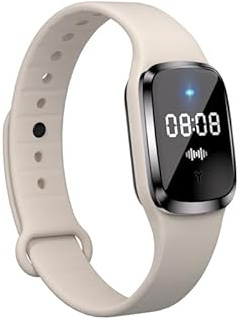 Ultraljud myggavvisande armband klocka justerbara silikonarmband utomhusarmband för barn och vuxna giftfri naturlig (2-pack M2 beige klocka)