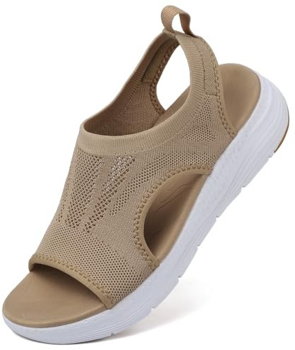 Mokayu Sandales de Sport pour Femme Orthopédiques avec Arch Support Légères Sandales Été Bout Ouvert Compensées Plate Forme Antidérapantes