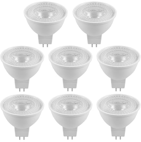 8 Pezzi Lampadine GU5.3 LED 12V, GU5.3 LED 3000K Faretto LED