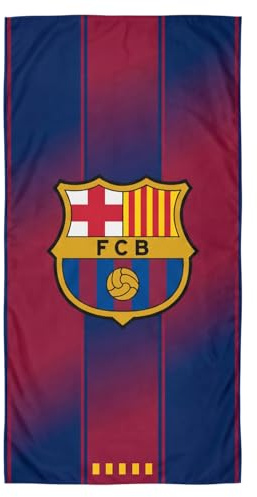 SaoTi Stor badhandduk mikrofiber snabbtorkande – lätta duschhanddukar fotbollsdesign azulgrana – stora strandhanddukar idealiska gym pool resegåva (Culé-tröjstil, 140 x 70 cm)