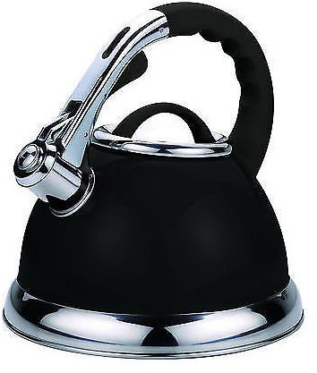 3.5L Stainless Steel Whistling Kettle with Silicone Handle (Black)