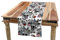 ABAKUHAUS gotisch Tischläufer, Tag des Toten Schädels, Esszimmer Küche Rechteckiger Dekorativer Tischläufer, 40 x 180 cm, Schwarz Weiß Lila
