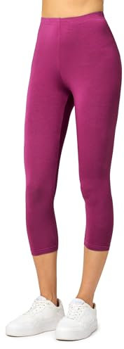 Merry Style Damen Leggings 3/4 Capri Leggings aus Viskose MS10-144 (Fuchsie, XXL)