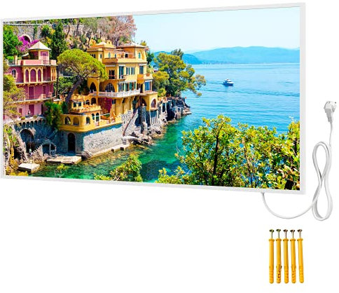 BR Bringer Bild Infrarotheizung mit Rahmen - Bildheizung mit UV Druck - 120x60x1,8cm - Portofino, Italien