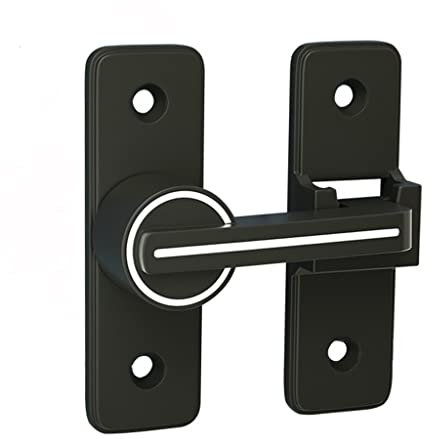 Verrou Serrure de Fermeture Porte Interieure Coulissante de Lumineux, ​180° Loquet de Crochet a Porte Bascule, Boulon de Verrouillage de Boucle Moraillon Antivol, pour Porte, Fenêtre (180 Degrés)