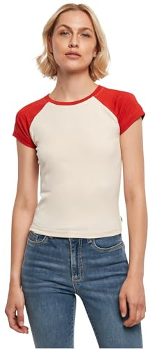 Urban Classics T- Shirt de Baseball rétro Stretch pour Femme, Sable/Hugered
