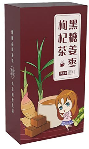 Pilipane Brauner Zucker-Ingwer-Tee,Roter Dattel-Blutzucker-Tee, Einzelpackung Schwarzer Zucker Für Patienten Mit Erkältung, Erkältung, Dysmenorrhoe, Magen-Darm-Erkältung