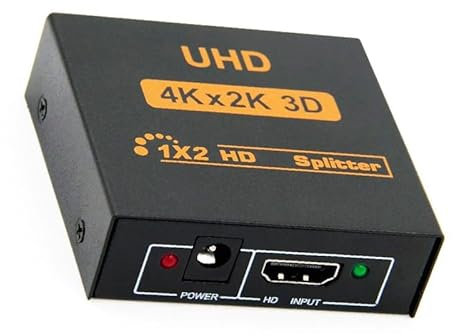 SPLITTER SDOPPIATORE SEGNALE HDMI ULTRA HD 4K 3D 2 USCITE