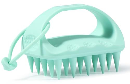Vinabo Kopfhaut Massagebürste - 100% Silikon, Shampoo Bürste, Verbessert die Durchblutung der Kopfhaut, Scalp Brush perfekt für Entspannung Haarwaschbürste Haarwachstum - Grün