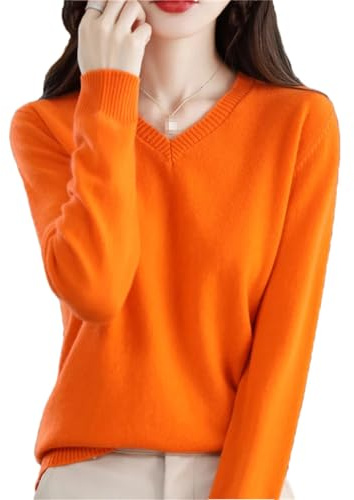 Höst vinter 100 % merinoull tröja kvinnor stickning kashmir pullover enkel V-ringning chic varma toppar