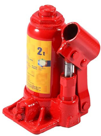 Cric Idraulico per Auto, 2 Tonnellate di Capacità, Piastra in Acciaio Ispessito con Linee Antiscivolo, Strumento di Riparazione per Veicoli