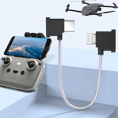 MTAKYI Cavo Telefonico da Micro USB a IOS, Adattatore Intrecciato in Nylon per Drone, Cavo Telecomando da 15 cm per DJI Mini SE/Mavic Mini/Air/Spark/Mavic 2/Mavic Platinum, telecomando Sprak