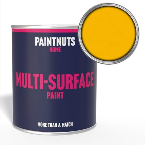 Paintnuts Multi-Surface Paint - RAL-1021 - COLZA YELLOW - 250ml Tin - Satin Finish