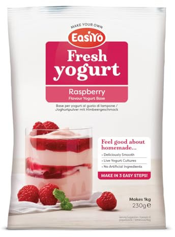 Easiyo Raspberry Flavoured Yogurt Mix Sachet 230g For Use With EasiYo Yogurt Makers