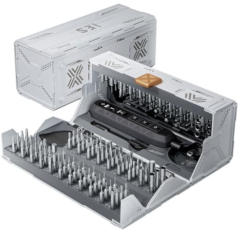 EZARC Electric Screwdriver Set, 181 in 1 Electric Screwdrivers Cordless, 3 Torque Settings, 160 Magnetic Precision Bits, Mini Electric Screwdriver Tool Kit for Phone Laptop Camera Watch Computer-White