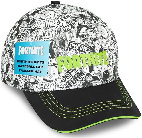 Get Trend Fortnite Basecap Kinder Jungen Teenager mit Snapback Verschluss Sommer Kappe Gamer Geschenk für Kinder (6-14 Jahre, Schwarz Fortnite Cap)