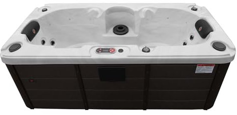 CANADIAN SPA CO. Yukon AI Hot Tub | 2-Person 17-Jet | 213 x 100 cm Rectangular Plug & Play, with Cover, LED Lighting, Heating and 16 Hydrotherapy massage Jets, Year-Round Use
