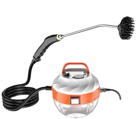 Limpiador a vapor, Limpiador a portátil de alta temperatura, máquina lavado coches a presión multiusos for aire acondicionado, campana cocina Para pisos y coche(Oranje)
