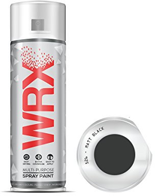 WRX Spray Paint - Matt Black - 400 ml Quality Brilliant Colours Perfect Finish Brilliant All Purpose Interior/Exterior, Art, Crafts, Auto, Home Furniture, Garden, Radiator Paint 400ml