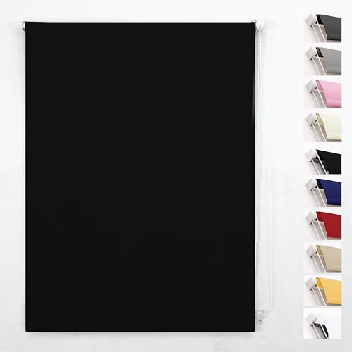 FUNKY GADGETS Blackout Roller Blinds, Black (60cm Wide X 165cm Drop)